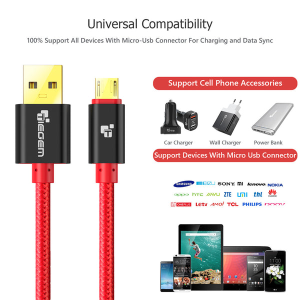 Fast Charging Mobile Phone Micro USB Charger Cable