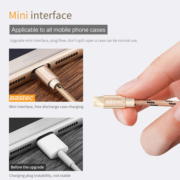 Micro USB Fast Charging Metal Shell Gold-plated Cable